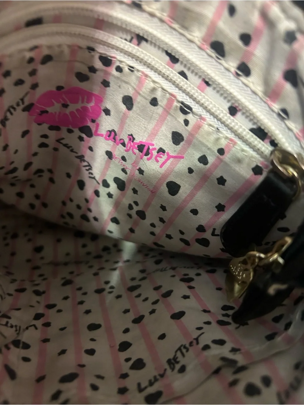 Luv Betsey by Betsey Johnson Black Unicorn Crossbody Bag with Pink Accent
